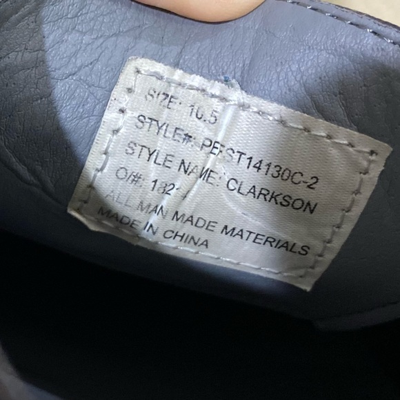 Charcoal Perry Ellis Portfolio Derby Brogue Cap-toe almost-black Dress Shoes GUC - Picture 12 of 16